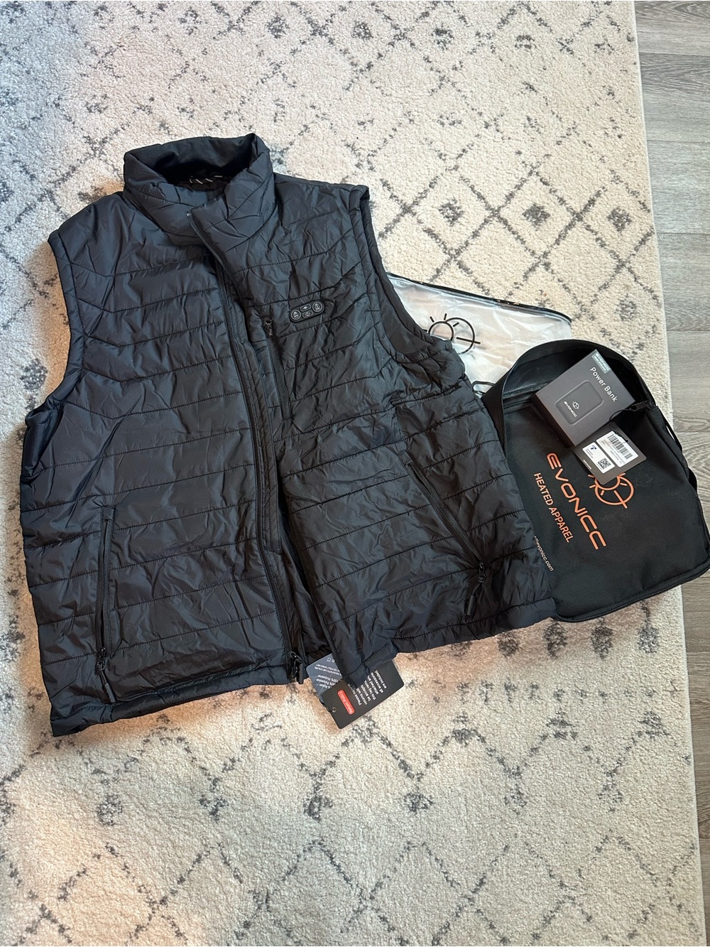 Men’s Evonicc Heated Black Quilted Vest - NWT